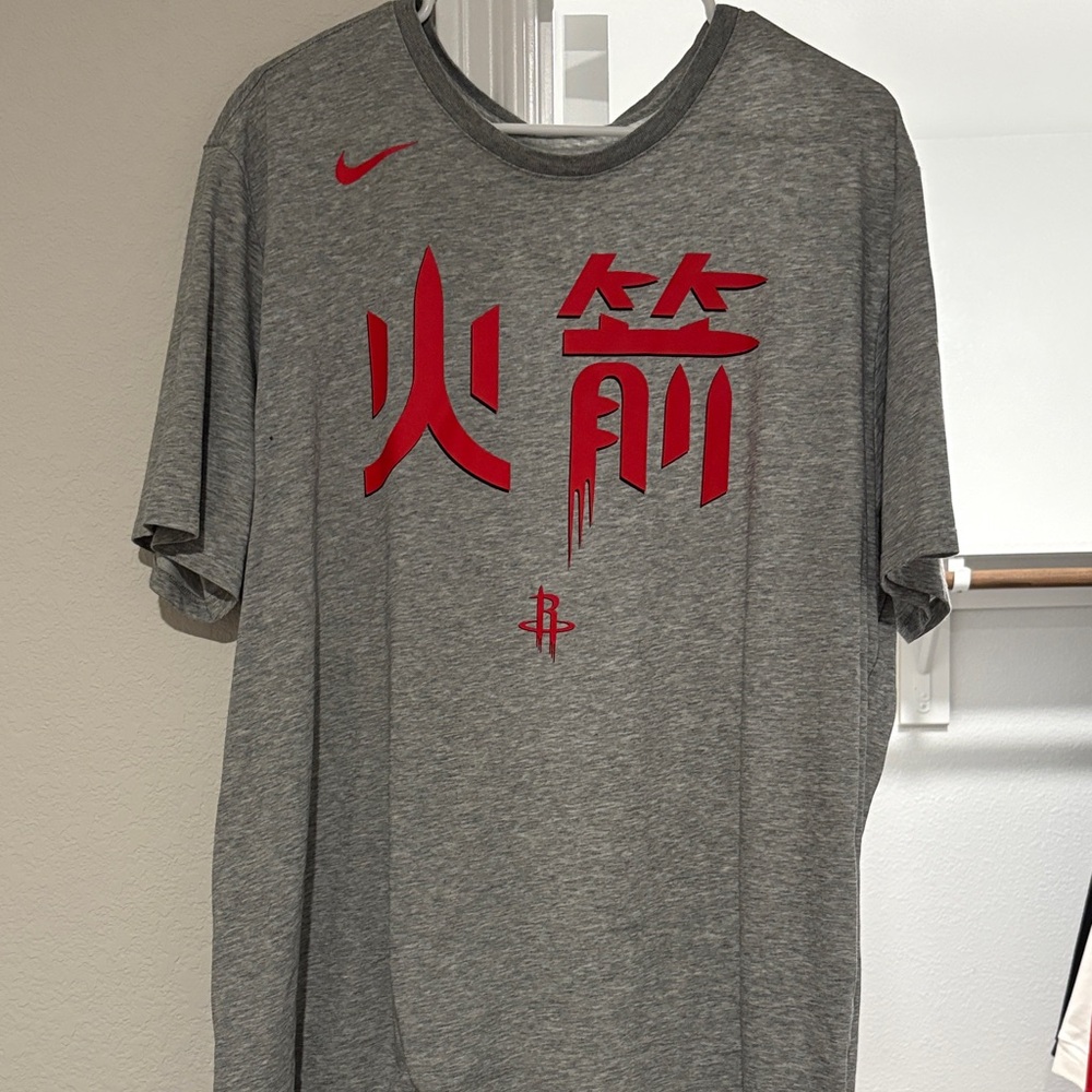 Nike Heather Gray Houston Rockets Tee